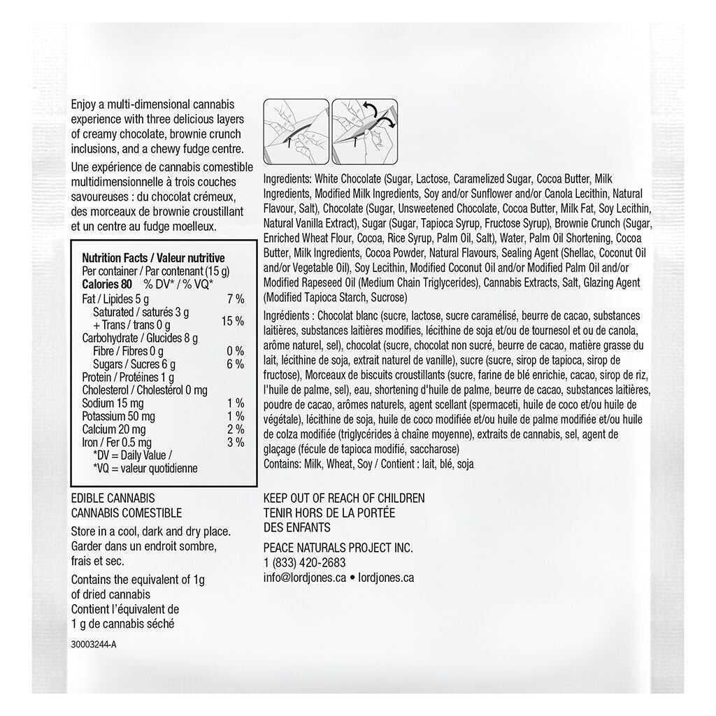 Chocolate Fusions Fudge Brownie Bite 1:1:1 CBN CBD THC - 