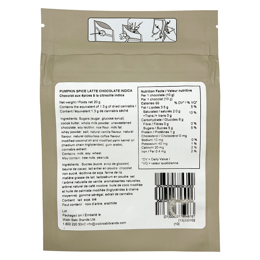 Pumpkin Spice Latte Chocolate Indica - 