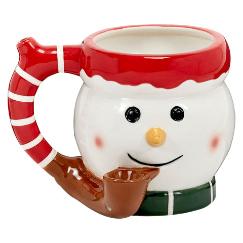 Snowman Ceramic Mug with Pipe Photo