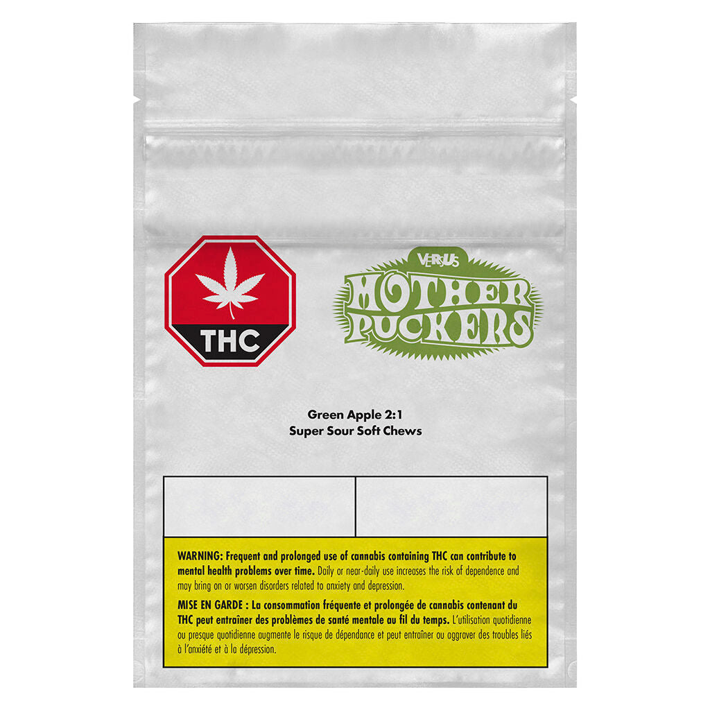 Mother Puckers Green Apple 2:1 Super Sour Soft Chews - 